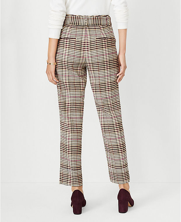 The Belted Taper Pant in Plaid