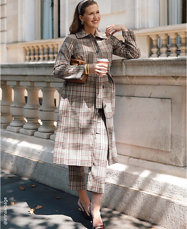 The Belted Taper Pant in Plaid