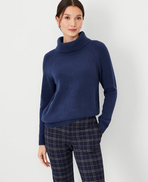 Foldover Turtleneck Sweater