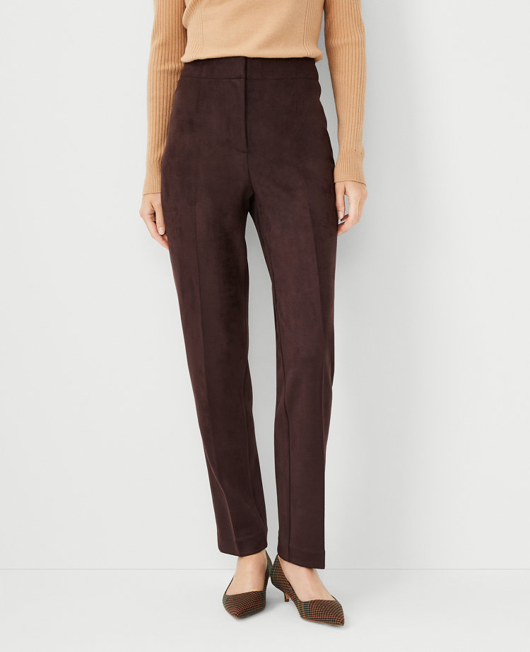 The Lana Slim Pant in Faux Suede