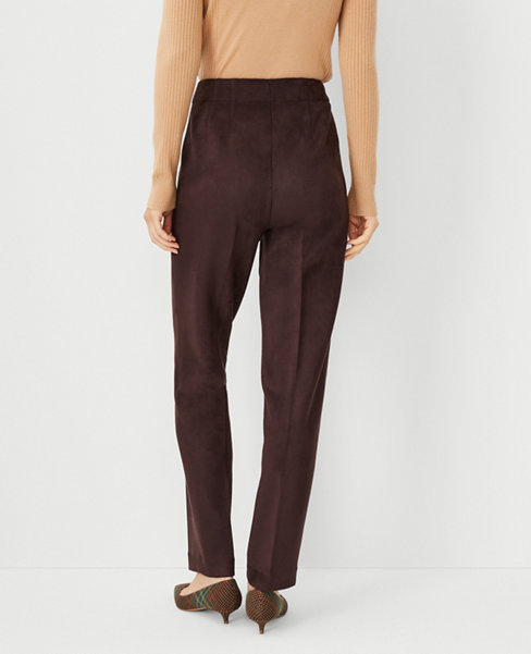 The Lana Slim Pant in Faux Suede