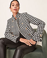 Houndstooth Wool Blend Military Jacket carousel Product Image 4