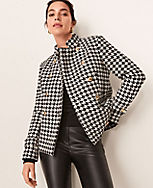 Houndstooth Wool Blend Military Jacket carousel Product Image 5