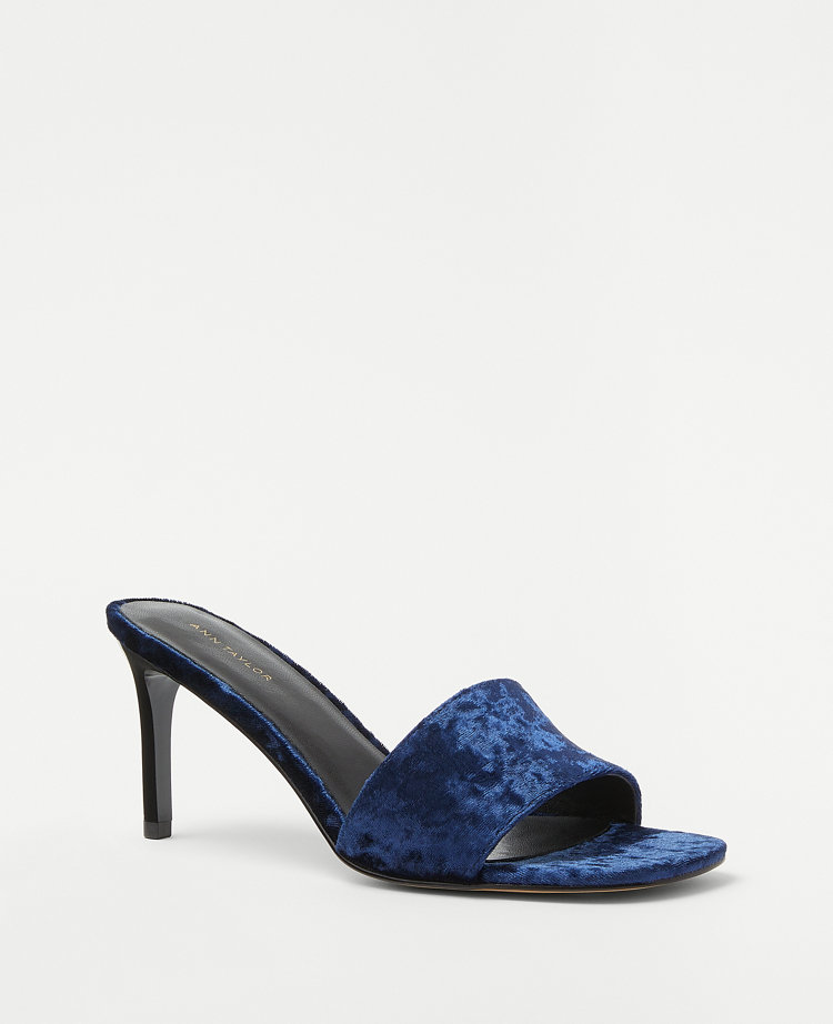 Ann Taylor Velvet Mule Sandals Women's