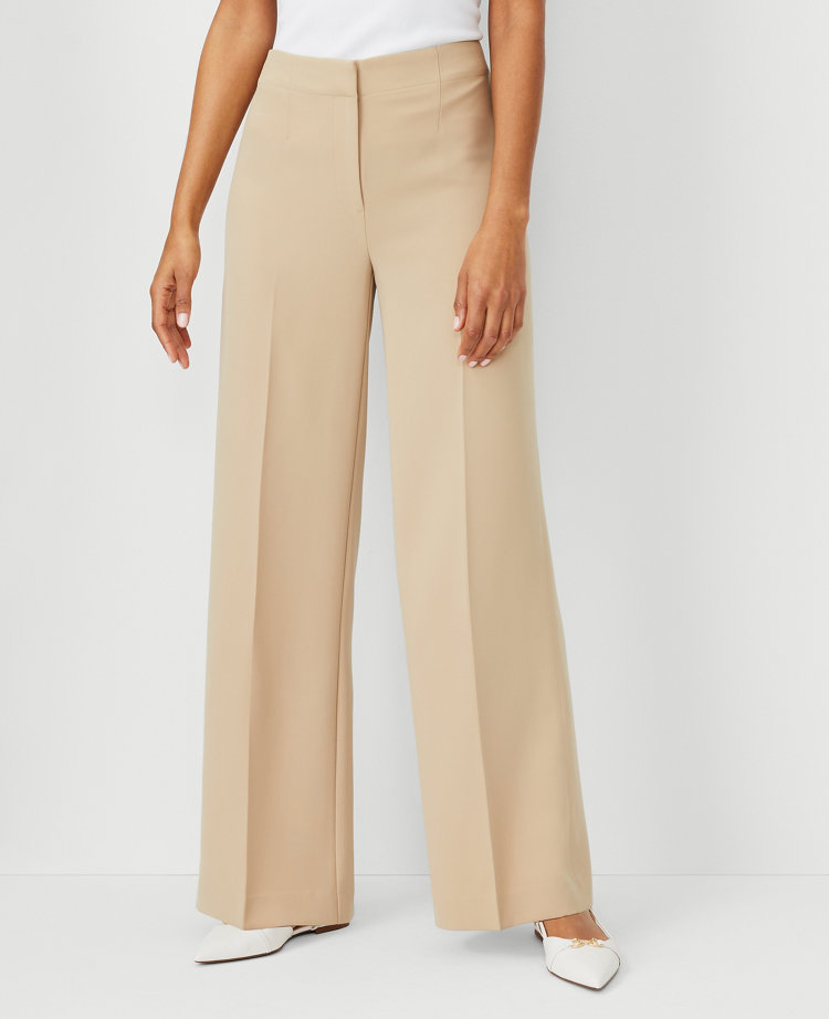 Navy Crepe Straight Leg Pant