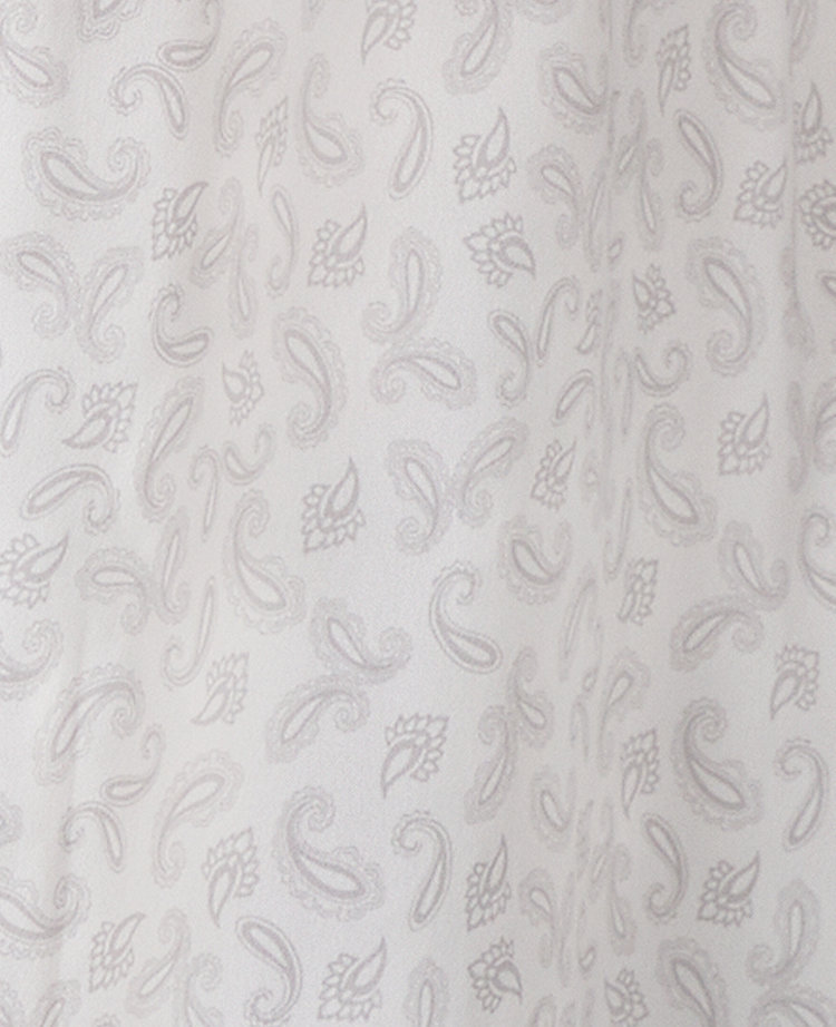 Paisley Shirred Shoulder Tie Neck Top