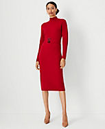 Belted Turtleneck Sweater Dress carousel Product Image 1