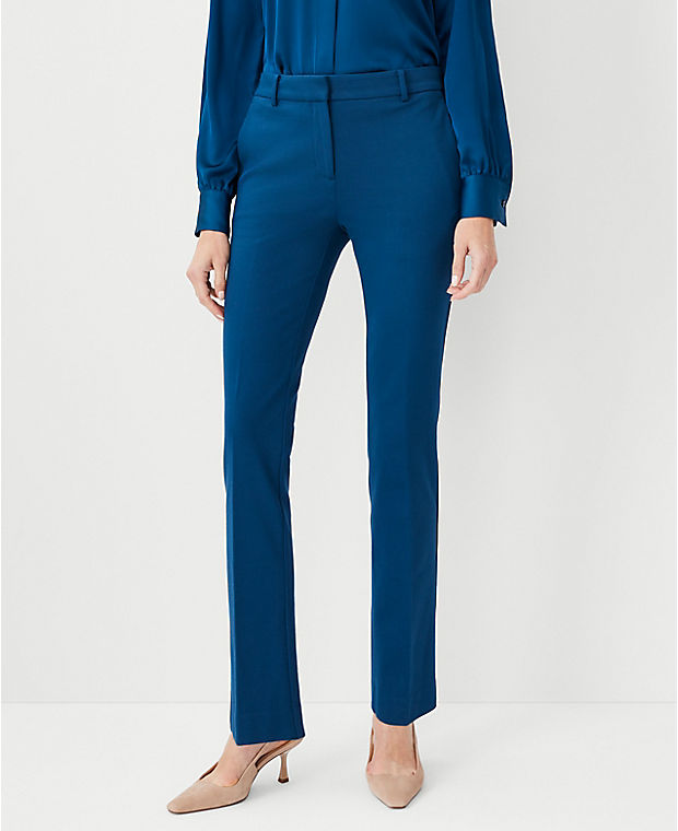The Sophia Straight Pant in Knit Twill