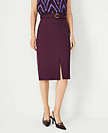 Belted Front Slit Pencil Skirt carousel Product Image 1