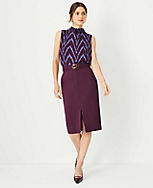 Belted Front Slit Pencil Skirt carousel Product Image 3