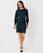 Shimmer Floral Jacquard Sweater Dress carousel Product Image 1