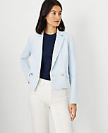 Cropped Double Breasted Blazer in Crepe carousel Product Image 2