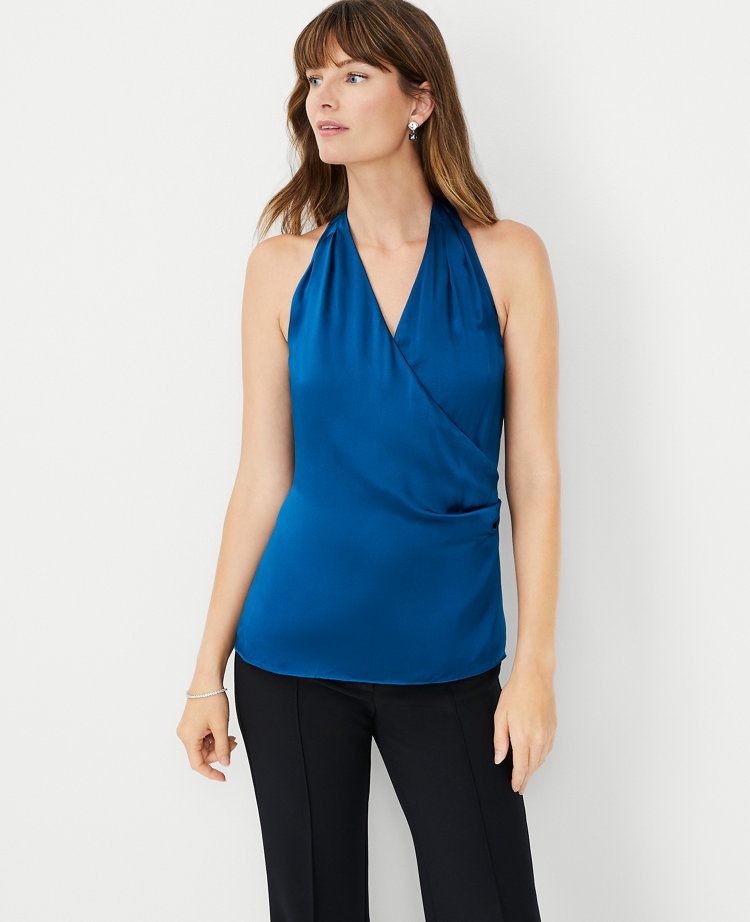 Studio Collection Silk Cowl Halter Top