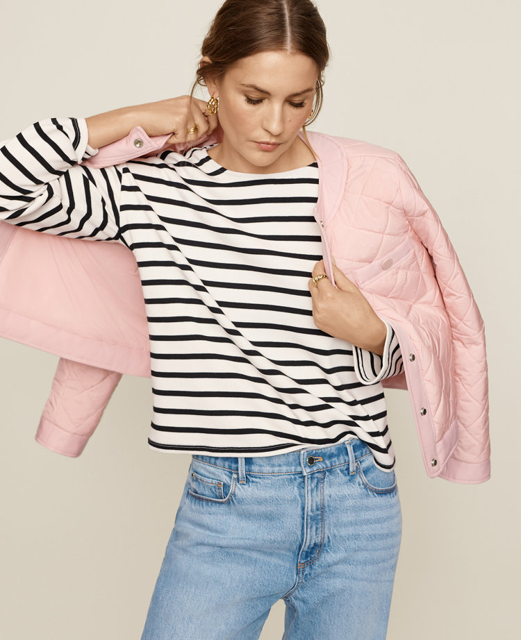 AT Weekend Striped Crew Neck Knit Pullover