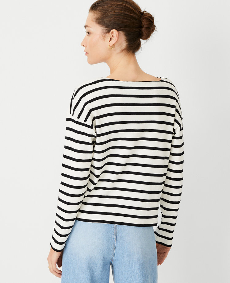 AT Weekend Striped Crew Neck Knit Pullover