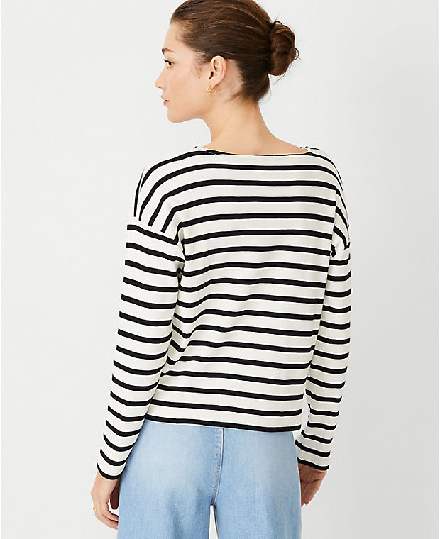 AT Weekend Striped Crew Neck Knit Pullover