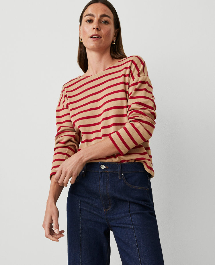 Stripe Relaxed Long Sleeve Top