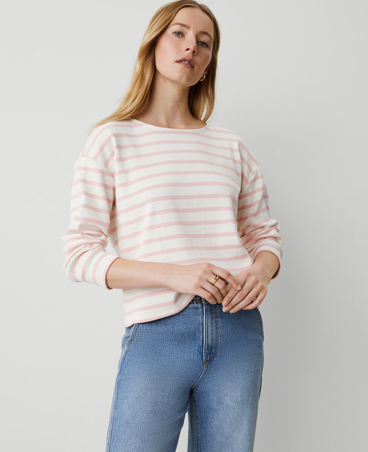 Weekend Collection Stripe Relaxed Long Sleeve Top