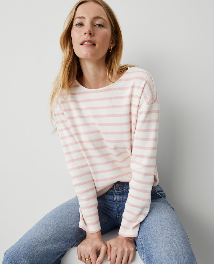 Weekend Collection Stripe Relaxed Long Sleeve Top