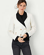 The Blocked Cropped Double Breasted Blazer in Tweed carousel Product Image 2