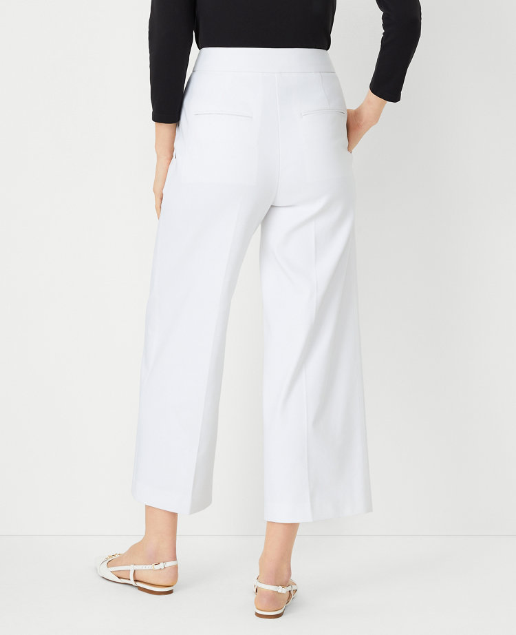 Ann Taylor The Kate Wide Leg Crop Pant Faux Suede