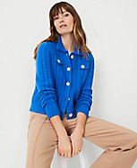 Collared Cable Sweater Jacket carousel Product Image 3