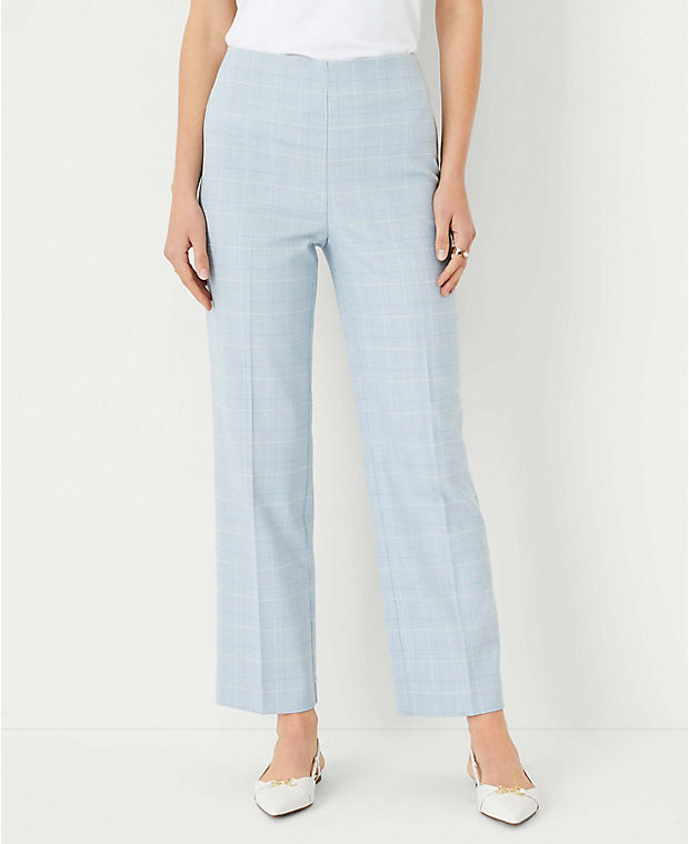The Side Zip High Rise Pencil Pant in Windowpane