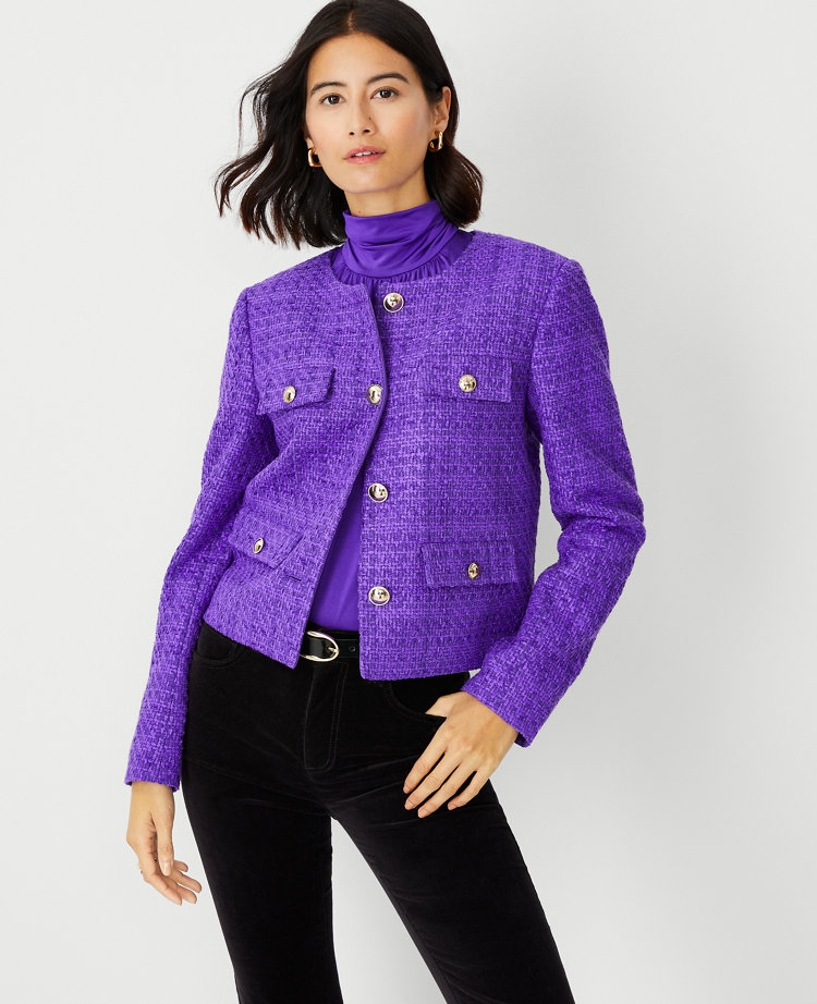 Cropped sale purple jacket