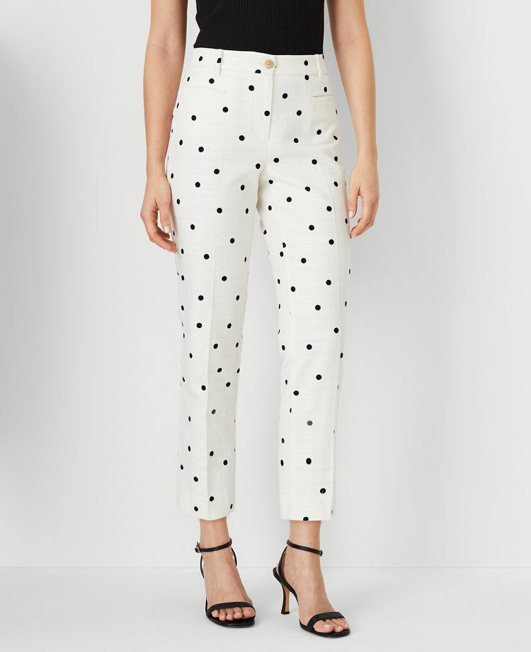 The Cotton Crop Pant in Textured Dot