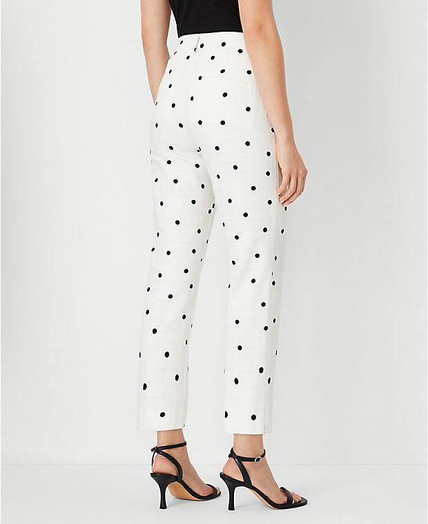 The Cotton Crop Pant in Textured Dot