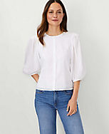 Pleated Puff Sleeve Top carousel Product Image 2
