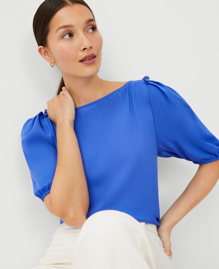 Mixed Media Puff Sleeve Top