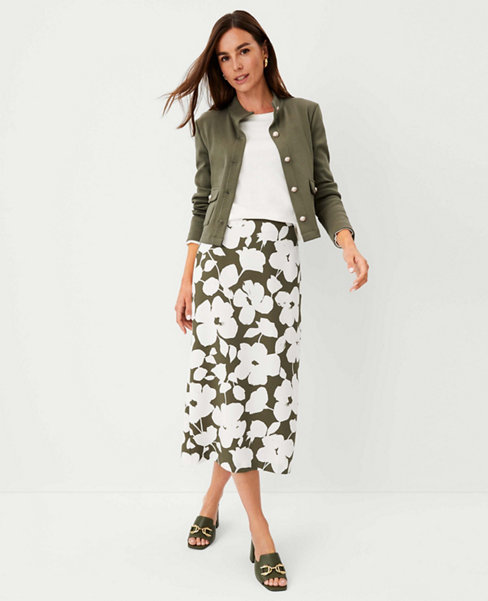 Chain Pebbled Faux Leather Pocket Midi Skirt