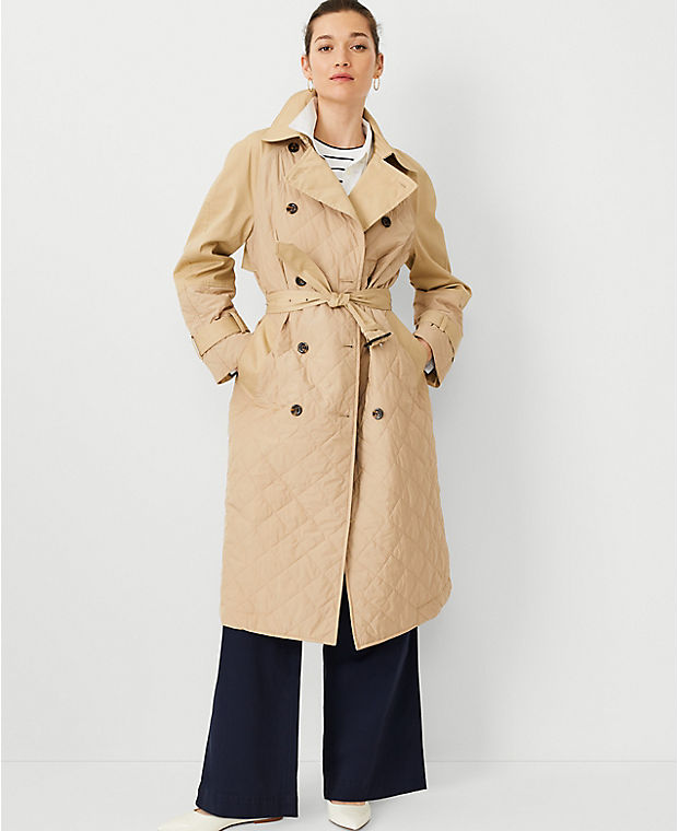 AT Weekend Quilted Mixed Media Trench Coat