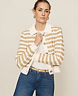 AT Weekend Striped Cable Sweater Jacket carousel Product Image 1