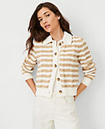 AT Weekend Striped Cable Sweater Jacket carousel Product Image 4