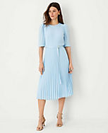 Belted Pleated Flare Dress carousel Product Image 2