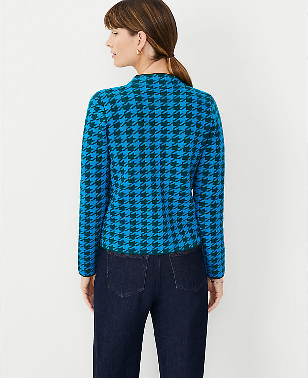 Houndstooth Jacquard Sweater