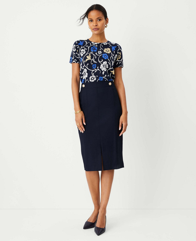 Ann Taylor Welt Pocket Sailor Pencil Skirt