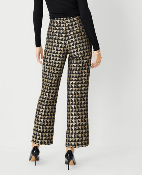 The Petite Flared Ankle Pant in Geo Jacquard