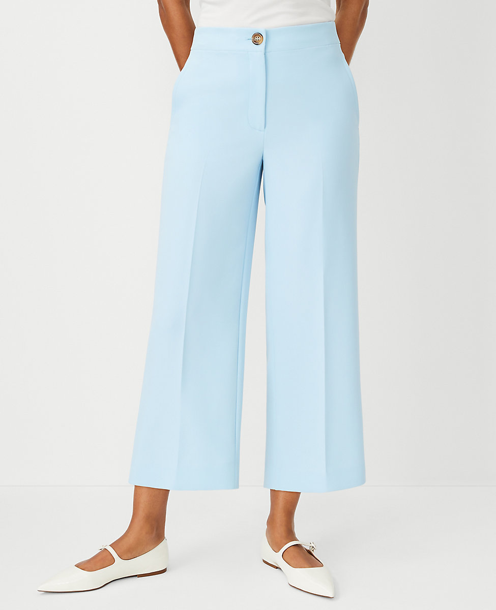 The Kate Wide Leg Crop Pant in Crepe - Curvy Fit
