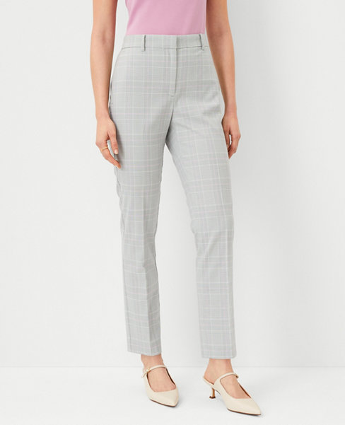 The Petite High Rise Ankle Pant in Plaid - Curvy Fit