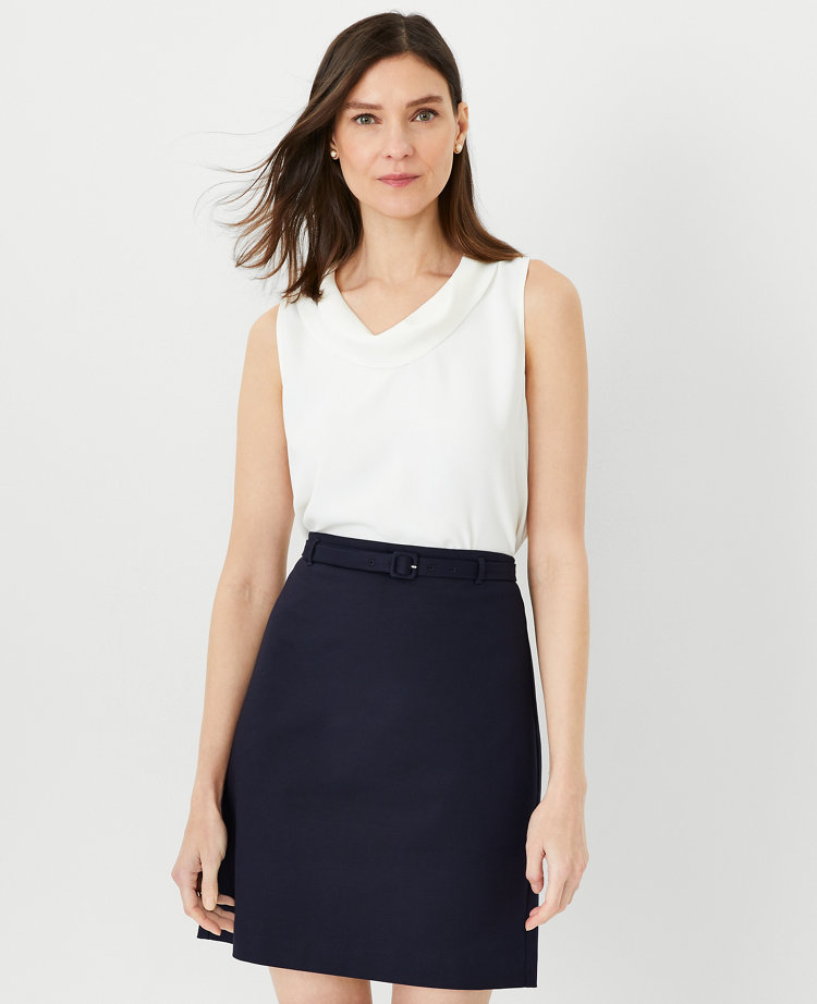Gauze Sleeveless Top with Cowl Neck