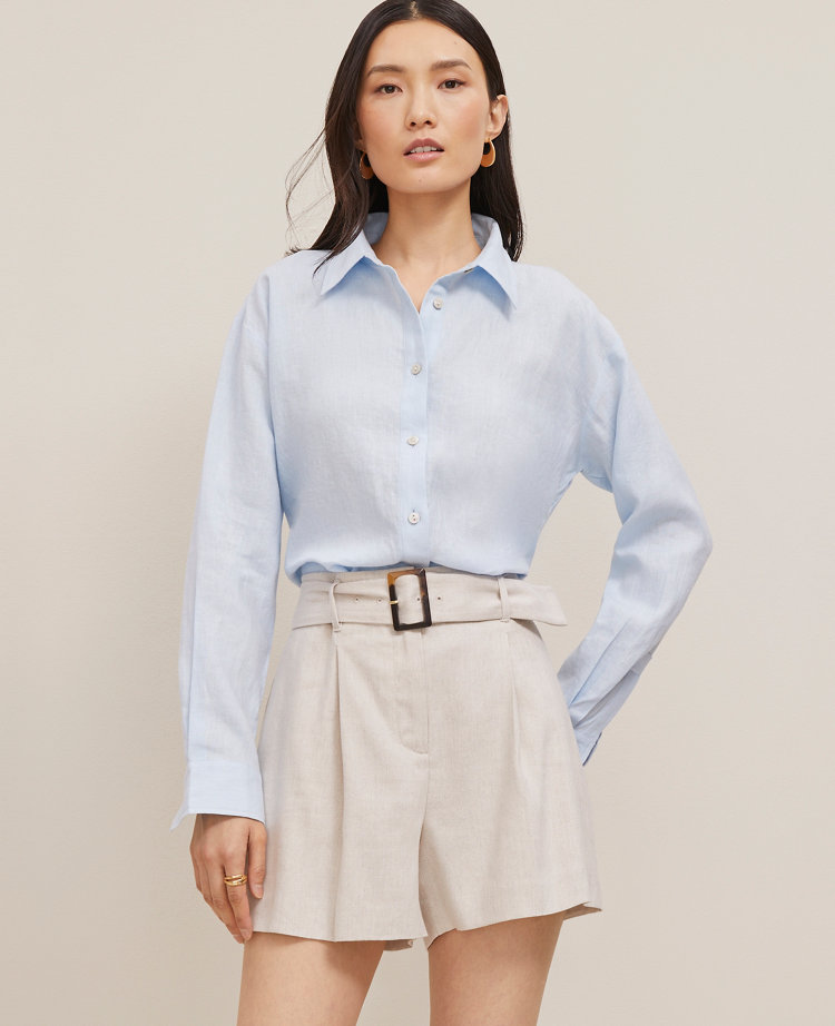 Cropped Linen Shirt