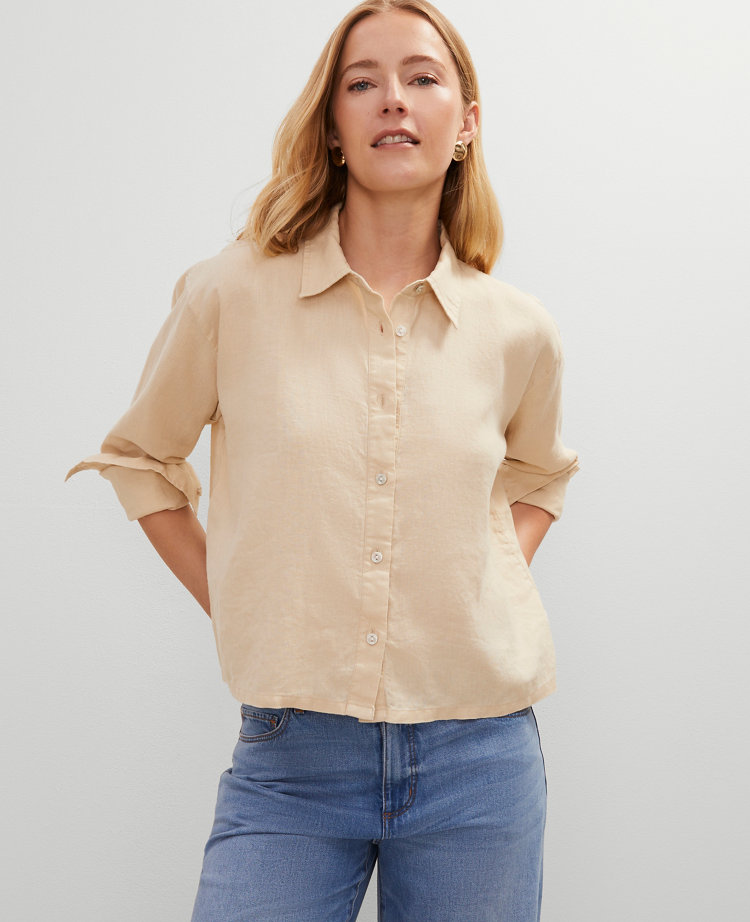 Cropped Linen Shirt