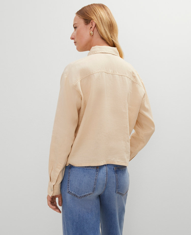 Cropped Linen Shirt