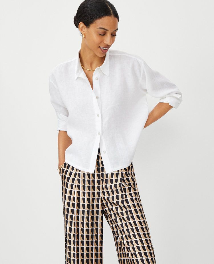 Cropped Linen Shirt