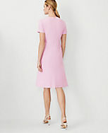 The Petite Crew Neck Flare Dress in Cross Weave carousel Product Image 2