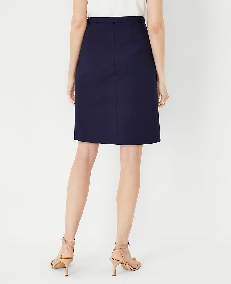 The Tall Belted A-Line Skirt in Stretch Cotton