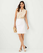 The Tall Belted A-Line Skirt in Stretch Cotton carousel Product Image 1